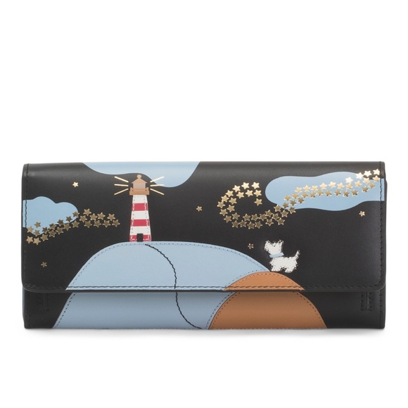 RADLEY LONDON Handbags - Radley London Leather Lighthouse Black and Blue Women's Flapover Wallet